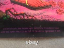 SAN MEZCALITO VINTAGE 1970's BLACKLIGHT HEADSHOP POSTER By RICK GRIFFIN 29 X22