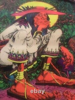 SAN MEZCALITO VINTAGE 1970's BLACKLIGHT HEADSHOP POSTER By RICK GRIFFIN 29 X22