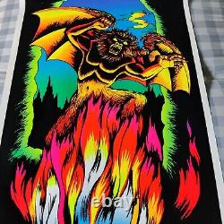 SATAN'S DEN Devil Horror Werewolf Beast Poster PP489 70s orig Velva Glow in Dark