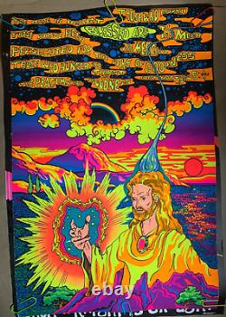 SERMON ON THE MOUNT 1971 VINTAGE THIRD EYE BLACKLIGHT POSTER By Roberta #7008