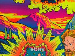 SERMON ON THE MOUNT 1971 VINTAGE THIRD EYE BLACKLIGHT POSTER By Roberta #7008