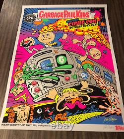 SIGNED GARBAGE PAIL KIDS NYCC 2023 EXCLUSIVE BLACKLIGHT POSTER Joe Sikmo # 6/600