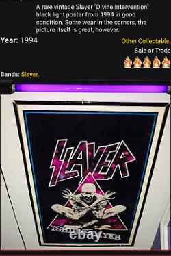 SLAYER Rare Vintage OG 90'S DIVINE INTERVENTION 24x36 blacklight poster