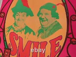 SMILE LAUREL & HARDY 1969 VINTAGE BLACKLIGHT POSTER By WESPAC VISUAL -NICE