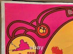 SMILE LAUREL & HARDY W-47 VINTAGE 1969 BLACKLIGHT POSTER By WESPAC VISUAL -NICE