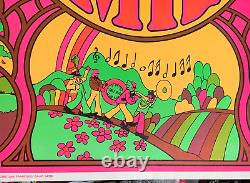SMILE LAUREL & HARDY W-47 VINTAGE 1969 BLACKLIGHT POSTER By WESPAC VISUAL -NICE