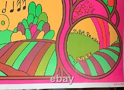 SMILE LAUREL & HARDY W-47 VINTAGE 1969 BLACKLIGHT POSTER By WESPAC VISUAL -NICE