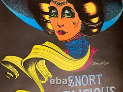 SNORT DELICIOUS COCAINE VINTAGE 1972 BLACKLIGHT HEADSHOP POSTER By Joe Petagno