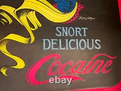 SNORT DELICIOUS COCAINE VINTAGE 1972 BLACKLIGHT HEADSHOP POSTER By Joe Petagno