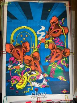 SORCERER WITH HELP FROM HIS FRIENDS 1972 VINTAGE BLACKLIGHT POSTER By PETAGNO