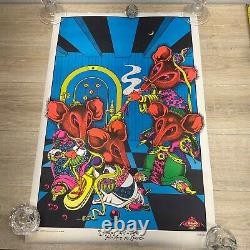 SORCERER WITH HELP FROM HIS FRIENDS 1972 VINTAGE BLACKLIGHT POSTER By PETAGNO