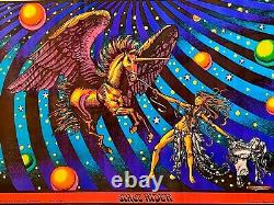 SPACE RIDER Classic Vintage 1972 Blacklight Poster Rare Original Unicorn NICE