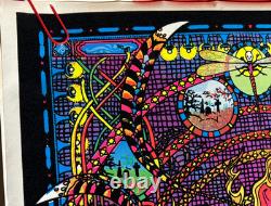 SPECTRUM VINTAGE 1974 FLOCKED HEADSHOP BLACKLIGHT POSTER By AA SALES -NICE
