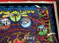 SPECTRUM VINTAGE 1974 FLOCKED HEADSHOP BLACKLIGHT POSTER By AA SALES -NICE