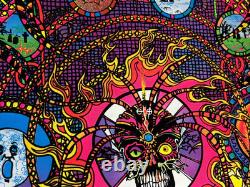 SPECTRUM VINTAGE 1974 FLOCKED HEADSHOP BLACKLIGHT POSTER By AA SALES -NICE
