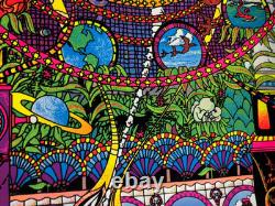 SPECTRUM VINTAGE 1974 FLOCKED HEADSHOP BLACKLIGHT POSTER By AA SALES -NICE