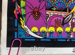 SPECTRUM VINTAGE 1974 FLOCKED HEADSHOP BLACKLIGHT POSTER By AA SALES -NICE