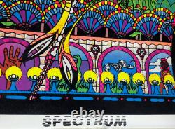 SPECTRUM VINTAGE 1974 FLOCKED HEADSHOP BLACKLIGHT POSTER By AA SALES -NICE