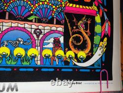SPECTRUM VINTAGE 1974 FLOCKED HEADSHOP BLACKLIGHT POSTER By AA SALES -NICE