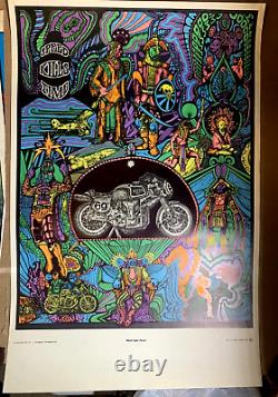 SPEED KILLS TIME 1968 VINTAGE MOTORCYCLE BLACKLIGHT POSTER By Celestial Arts