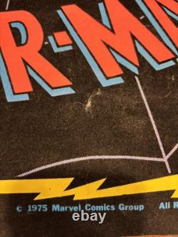 SPIDERMAN MARVEL Black light Flocked Felt poster 1975 Western Graphics 32x 21