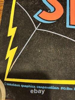 SPIDERMAN MARVEL Black light Flocked Felt poster 1975 Western Graphics 32x 21