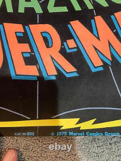 SPIDERMAN MARVEL Black light poster 1975 Flocked JOHN ROMITA 32 x 21 Rolled