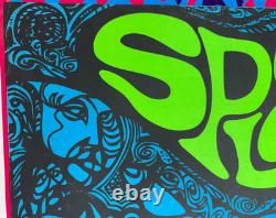 SPLAT BLOW YOUR MIND INSIDE OUT VINTAGE 1970's HEADSHOP BLACKLIGHT POSTER -NICE