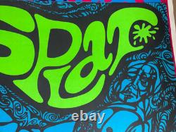 SPLAT BLOW YOUR MIND INSIDE OUT VINTAGE 1970's HEADSHOP BLACKLIGHT POSTER -NICE