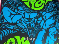 SPLAT BLOW YOUR MIND INSIDE OUT VINTAGE 1970's HEADSHOP BLACKLIGHT POSTER -NICE