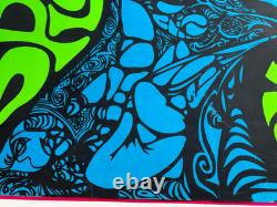 SPLAT BLOW YOUR MIND INSIDE OUT VINTAGE 1970's HEADSHOP BLACKLIGHT POSTER -NICE