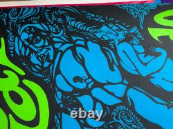 SPLAT BLOW YOUR MIND INSIDE OUT VINTAGE 1970's HEADSHOP BLACKLIGHT POSTER -NICE