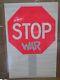 Stop War Vintage Poster 1970's Peace Black Light Sign Cocorico Anti 18420