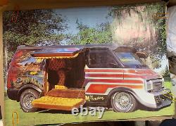 SUPER CUSTOM SURFER VAN 1970's VINTAGE COLOR POSTER MOBILE LOVE SHACK -NICE