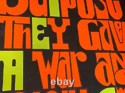 SUPPOSE THEY GAVE A WAR VINTAGE 1969 BLACKLIGHT HIPPIE POSTER By Joyce Culkin