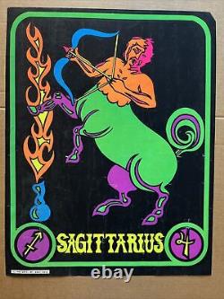 Sagittarius original vintage poster blacklight zodiac astrology