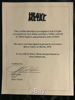 Sam, The LORD OF LIGHT Blacklight Print NEW Jack Kirby / Barry Geller SIGNED