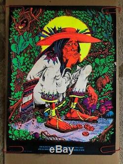 San Mezcalito Original Vintage Blacklight Poster Rick Griffin Drugs Weed Shrooms