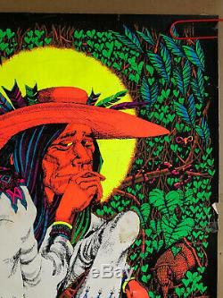 San Mezcalito Original Vintage Blacklight Poster Rick Griffin Drugs Weed Shrooms
