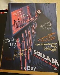 Scream Movie Poster Screen Print Blacklight 18x24 Auto'd by 7 of Actors Mondo