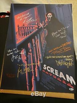 Scream Movie Poster Screen Print Blacklight 18x24 Auto'd by 7 of Actors Mondo