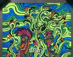 Sea Horses Original Vintage Blacklight Poster Third Eye Inc 1970 Macbeth 1970s