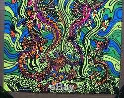 Sea Horses Original Vintage Blacklight Poster Third Eye Inc 1970 Macbeth 1970s