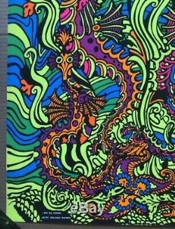 Sea Horses Original Vintage Blacklight Poster Third Eye Inc 1970 Macbeth 1970s