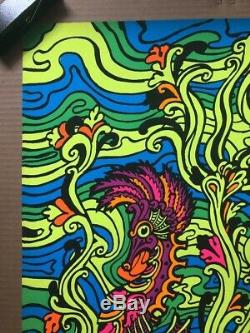 Sea Horses Original Vintage Blacklight Poster Third Eye Inc 1970 Macbeth 1970s