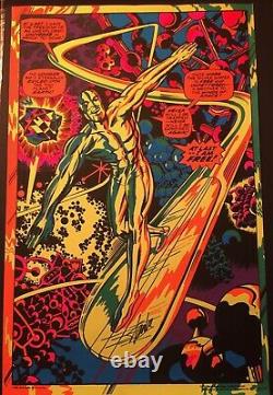 Silver Surfer Blacklight Poster Signed by Stan Lee Excellent Condition with COA