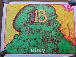 Skull 13 original vintage poster blacklight skeleton psychedelic