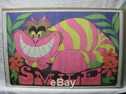 Smile Fat Cat Black Light Psychedelic Vintage Poster 1970 Cng849