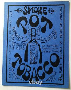 Smoke Pot Tobacco Vintage Poster 1960s Headshop Smoke shop Marijuana Weed Drugs