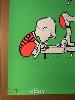 Snoopy Beautiful Piano Vintage Blacklight Poster 1970s Schroeder peanuts comic